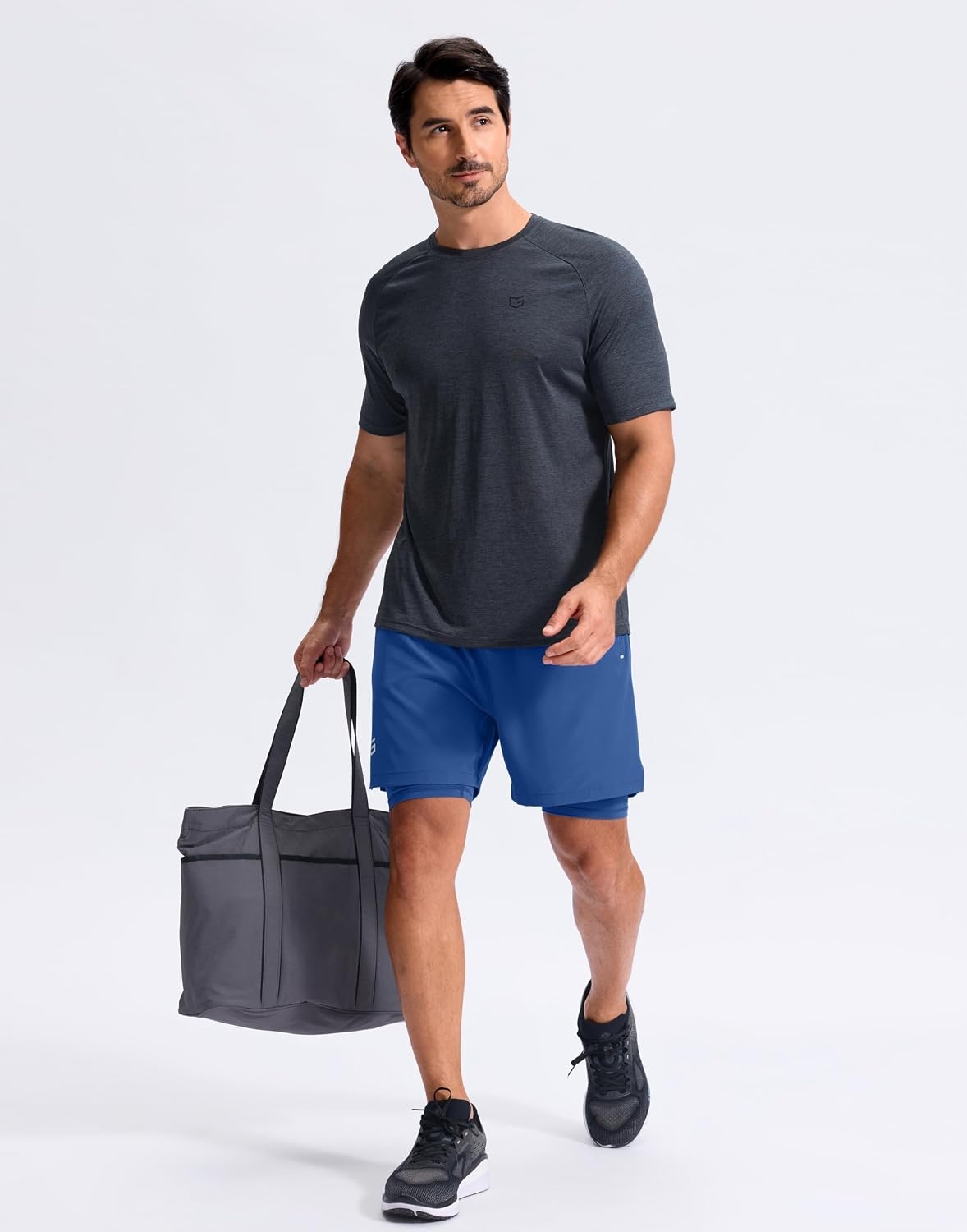 image:imageG Gradual Mens Running Gym Shorts with Compression Liner 5 7 9 Quick Dry Workout Athletic Shorts for Men Zipper PocketsRoyal Blue