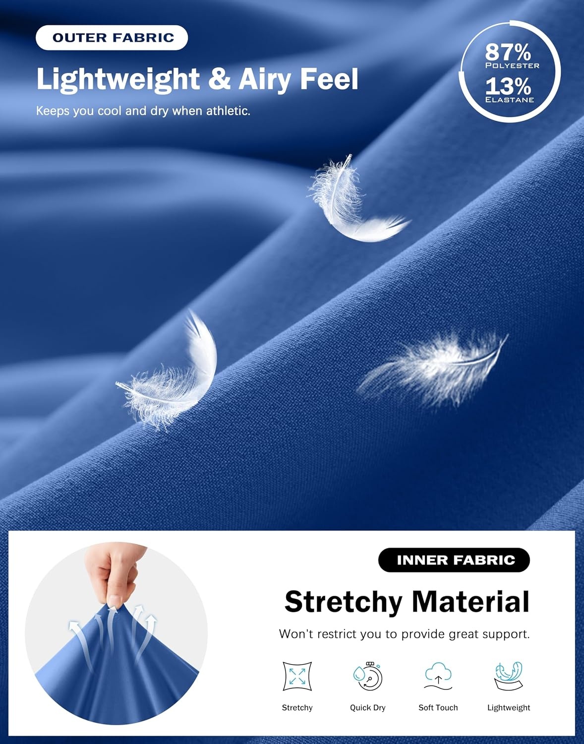 image:imageG Gradual Mens Running Gym Shorts with Compression Liner 5 7 9 Quick Dry Workout Athletic Shorts for Men Zipper PocketsRoyal Blue
