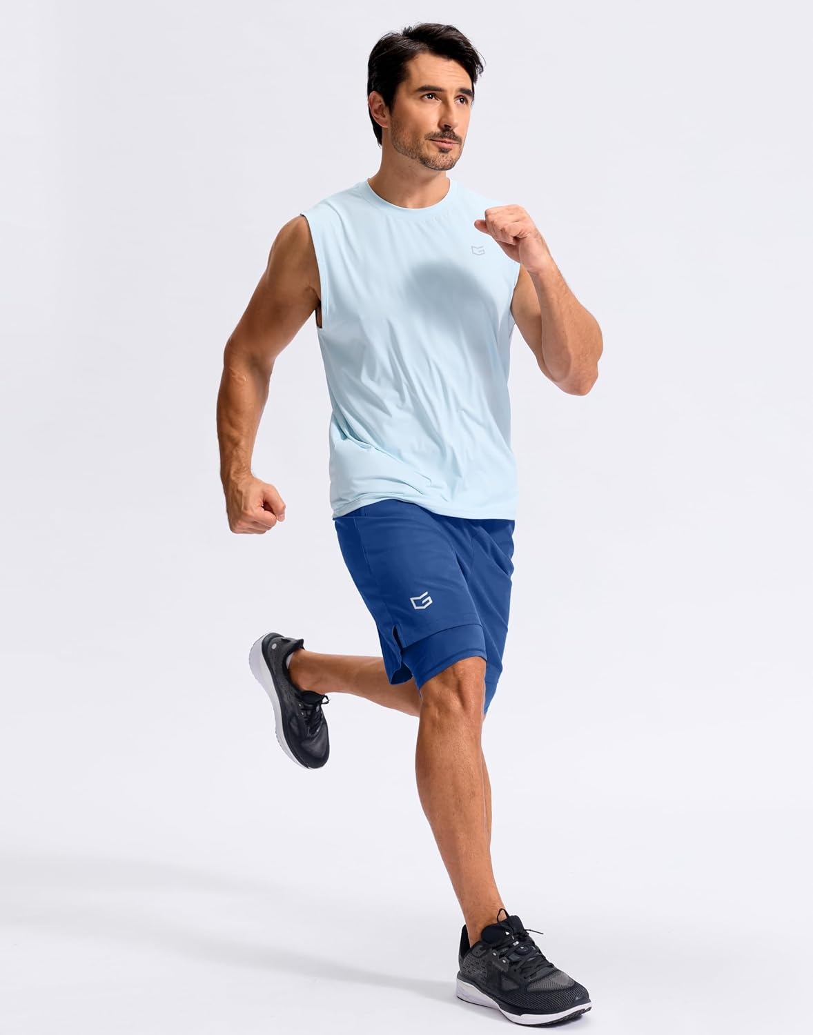 image:imageG Gradual Mens Running Gym Shorts with Compression Liner 5 7 9 Quick Dry Workout Athletic Shorts for Men Zipper PocketsRoyal Blue