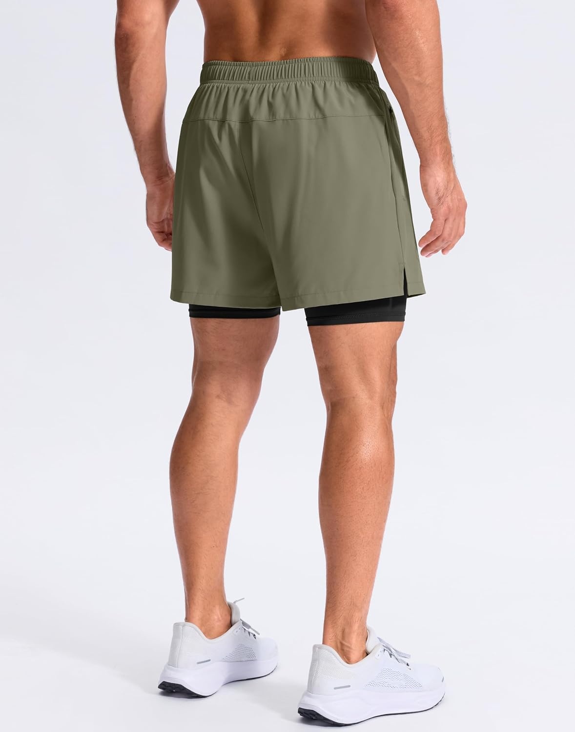 image:imageG Gradual Mens Running Gym Shorts with Compression Liner 5 7 9 Quick Dry Workout Athletic Shorts for Men Zipper PocketsSage Green