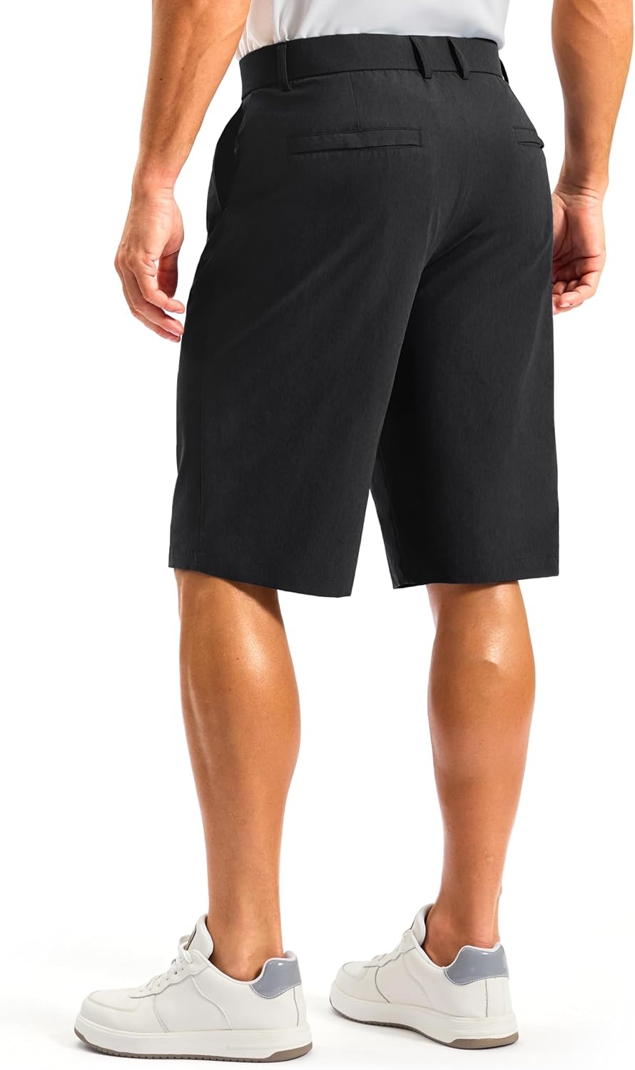 image:imageMens Golf Shorts 12 Long 4 Pockets Lightweight Knee Length Quick Dry Breathable Straight Fit Casual Hiking Work Travel ShortBlack