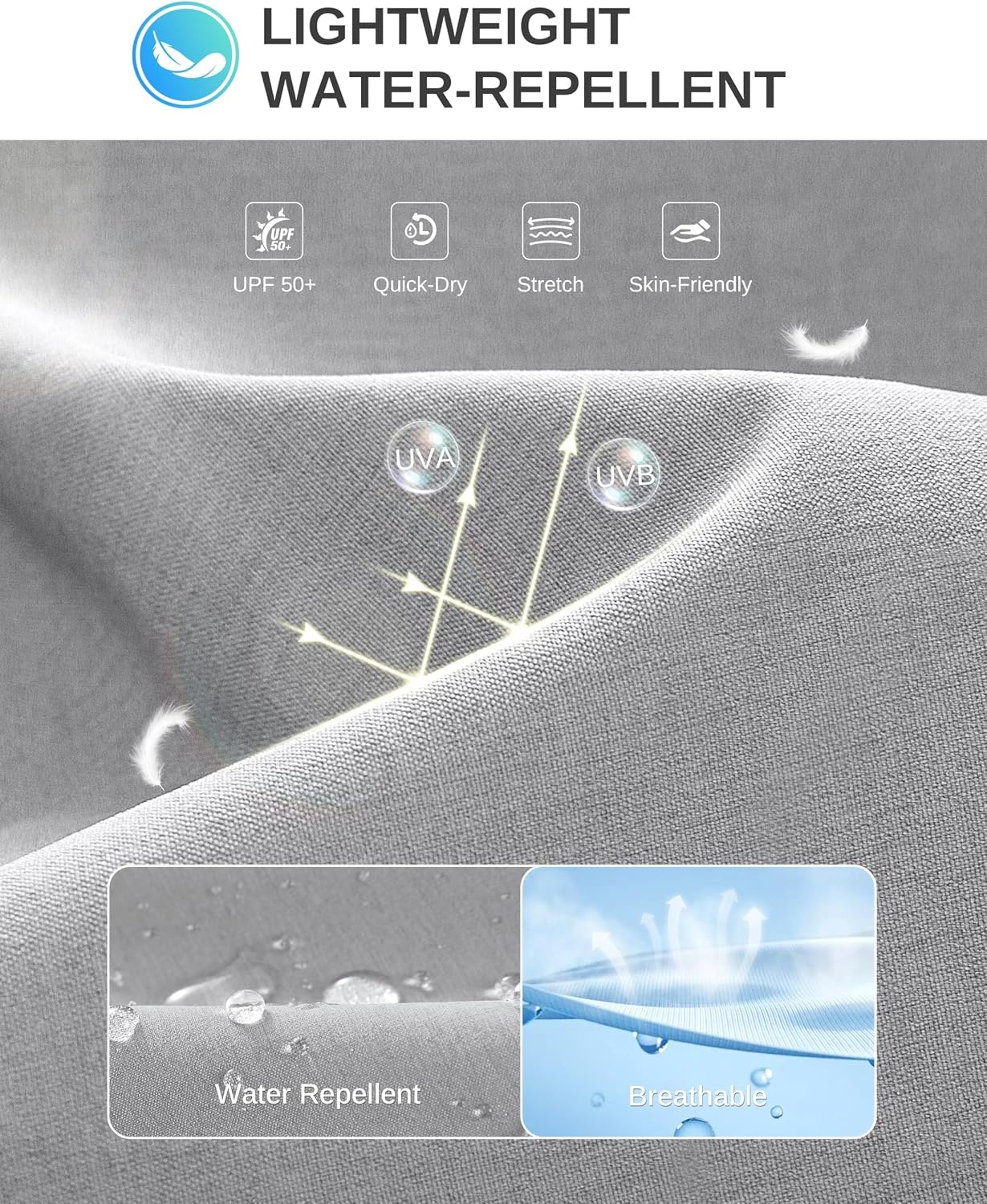 image:imageMens Golf Shorts 12 Long 4 Pockets Lightweight Knee Length Quick Dry Breathable Straight Fit Casual Hiking Work Travel ShortBright Gray