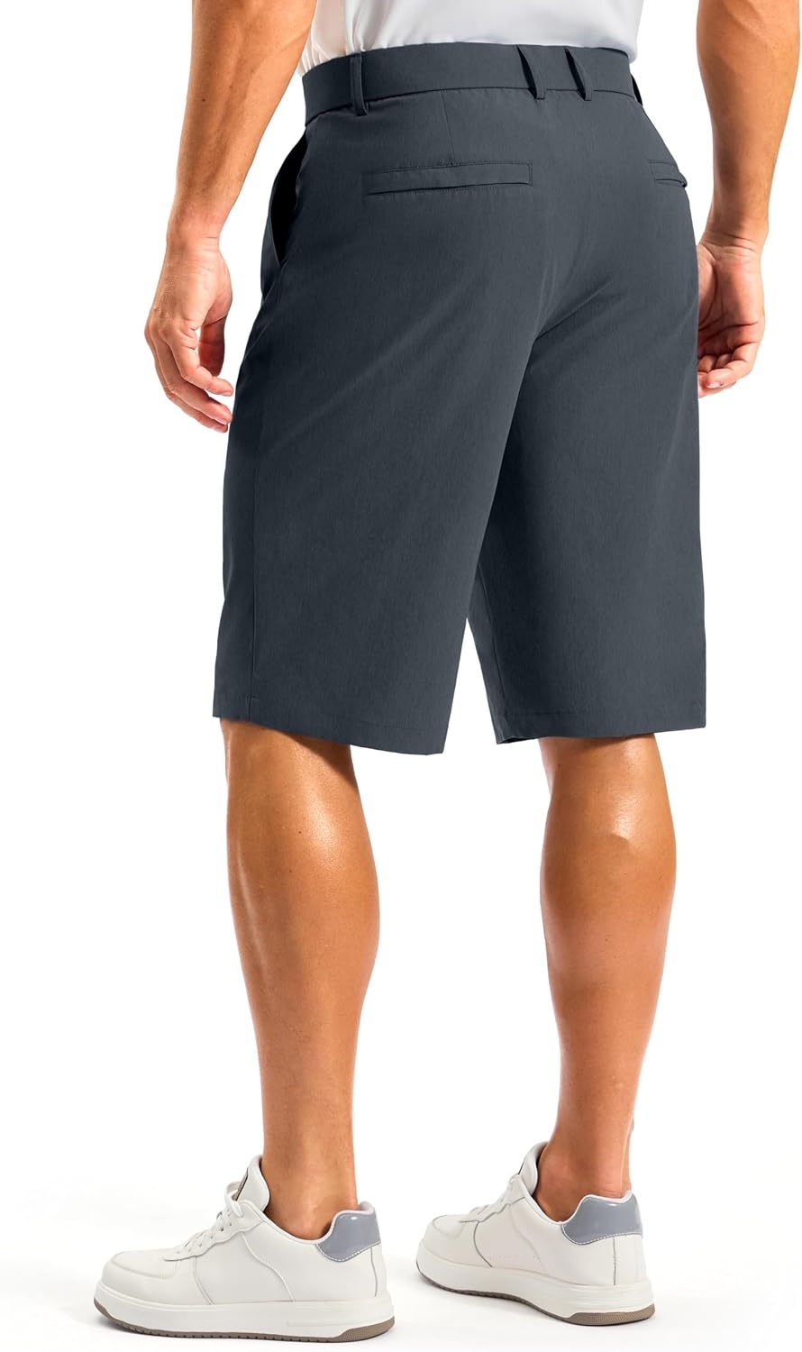 image:imageMens Golf Shorts 12 Long 4 Pockets Lightweight Knee Length Quick Dry Breathable Straight Fit Casual Hiking Work Travel ShortIron Grey