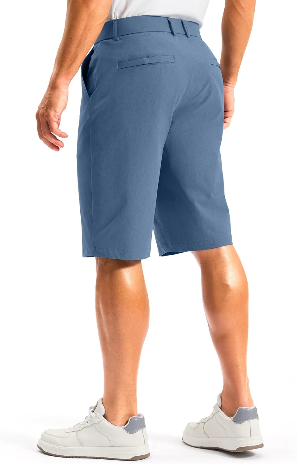 image:imageMens Golf Shorts 12 Long 4 Pockets Lightweight Knee Length Quick Dry Breathable Straight Fit Casual Hiking Work Travel ShortSlate Blue