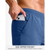 G Gradual Men’s Athletic Running Shorts Zip Pocket Quick Dry | Lightweight Moisture-Wicking Fabric, Flat Elastic Waistband, Drawcord Fit, 5″/7″/9″ Options, Gym Golf Tennis And Hiking(Dust Blue)
