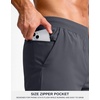 G Gradual Men’s Athletic Running Shorts Zip Pocket Quick Dry | Lightweight Moisture-Wicking Fabric, Flat Elastic Waistband, Drawcord Fit, 5″/7″/9″ Options, Gym Golf Tennis And Hiking(Dark Grey)