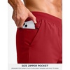 G Gradual Men’s Athletic Running Shorts Zip Pocket Quick Dry | Lightweight Moisture-Wicking Fabric, Flat Elastic Waistband, Drawcord Fit, 5″/7″/9″ Options, Gym Golf Tennis And Hiking(Red)