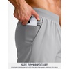 G Gradual Men’s Athletic Running Shorts Zip Pocket Quick Dry | Lightweight Moisture-Wicking Fabric, Flat Elastic Waistband, Drawcord Fit, 5″/7″/9″ Options, Gym Golf Tennis And Hiking(Bright Grey)