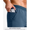 G Gradual Men’s Athletic Running Shorts Zip Pocket Quick Dry | Lightweight Moisture-Wicking Fabric, Flat Elastic Waistband, Drawcord Fit, 5″/7″/9″ Options, Gym Golf Tennis And Hiking(Blue Grey)