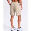 G Gradual Men’s Golf Shorts 9″ Lightweight Casual Stretch Shorts for Men | 3 Pockets, Stretch, Quick Dry, Breathable, Moisture wicking, Expandable Waistband, Zip fly, Dress Work Shorts(Light Khaki)