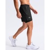 G Gradual Men’s Running Gym Shorts with Compression Liner 5″/ 7″/ 9″ Quick Dry Workout Athletic Shorts for Men Zipper Pockets(Black)