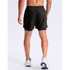 G Gradual Men’s Running Gym Shorts with Compression Liner 5″/ 7″/ 9″ Quick Dry Workout Athletic Shorts for Men Zipper Pockets(Black Graphite Stripe)