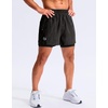 G Gradual Men’s Running Gym Shorts with Compression Liner 5″/ 7″/ 9″ Quick Dry Workout Athletic Shorts for Men Zipper Pockets(Black Graphite Stripe)