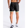 G Gradual Men’s Running Gym Shorts with Compression Liner 5″/ 7″/ 9″ Quick Dry Workout Athletic Shorts for Men Zipper Pockets(Black Totem)