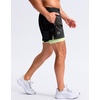 G Gradual Men’s Running Gym Shorts with Compression Liner 5″/ 7″/ 9″ Quick Dry Workout Athletic Shorts for Men Zipper Pockets(Black Totem)