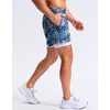 G Gradual Men’s Running Gym Shorts with Compression Liner 5″/ 7″/ 9″ Quick Dry Workout Athletic Shorts for Men Zipper Pockets(Blue Dynamic)