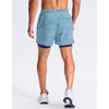 G Gradual Men’s Running Gym Shorts with Compression Liner 5″/ 7″/ 9″ Quick Dry Workout Athletic Shorts for Men Zipper Pockets(Blue Geometry)