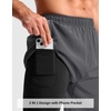 G Gradual Men’s Running Gym Shorts with Compression Liner 5″/ 7″/ 9″ Quick Dry Workout Athletic Shorts for Men Zipper Pockets(Dark Grey)