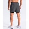 G Gradual Men’s Running Gym Shorts with Compression Liner 5″/ 7″/ 9″ Quick Dry Workout Athletic Shorts for Men Zipper Pockets(Dark Grey)