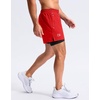 G Gradual Men’s Running Gym Shorts with Compression Liner 5″/ 7″/ 9″ Quick Dry Workout Athletic Shorts for Men Zipper Pockets(Deep Red)