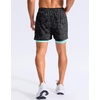 G Gradual Men’s Running Gym Shorts with Compression Liner 5″/ 7″/ 9″ Quick Dry Workout Athletic Shorts for Men Zipper Pockets(Grey Camo)