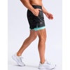 G Gradual Men’s Running Gym Shorts with Compression Liner 5″/ 7″/ 9″ Quick Dry Workout Athletic Shorts for Men Zipper Pockets(Grey Camo)