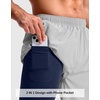 G Gradual Men’s Running Gym Shorts with Compression Liner 5″/ 7″/ 9″ Quick Dry Workout Athletic Shorts for Men Zipper Pockets(Light Grey)