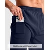 G Gradual Men’s Running Gym Shorts with Compression Liner 5″/ 7″/ 9″ Quick Dry Workout Athletic Shorts for Men Zipper Pockets(Navy)