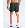 G Gradual Men’s Running Gym Shorts with Compression Liner 5″/ 7″/ 9″ Quick Dry Workout Athletic Shorts for Men Zipper Pockets(Olive)