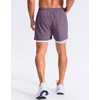 G Gradual Men’s Running Gym Shorts with Compression Liner 5″/ 7″/ 9″ Quick Dry Workout Athletic Shorts for Men Zipper Pockets(Purple)