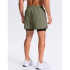 G Gradual Men’s Running Gym Shorts with Compression Liner 5″/ 7″/ 9″ Quick Dry Workout Athletic Shorts for Men Zipper Pockets(Sage Green)
