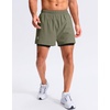 G Gradual Men’s Running Gym Shorts with Compression Liner 5″/ 7″/ 9″ Quick Dry Workout Athletic Shorts for Men Zipper Pockets(Sage Green)