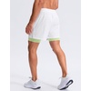 G Gradual Men’s Running Gym Shorts with Compression Liner 5″/ 7″/ 9″ Quick Dry Workout Athletic Shorts for Men Zipper Pockets(White)