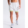 G Gradual Men’s Running Gym Shorts with Compression Liner 5″/ 7″/ 9″ Quick Dry Workout Athletic Shorts for Men Zipper Pockets(White)