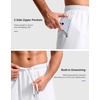 G Gradual Men’s Running Gym Shorts with Compression Liner 5″/ 7″/ 9″ Quick Dry Workout Athletic Shorts for Men Zipper Pockets(White)