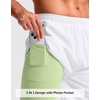 G Gradual Men’s Running Gym Shorts with Compression Liner 5″/ 7″/ 9″ Quick Dry Workout Athletic Shorts for Men Zipper Pockets(White)
