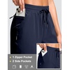 G Gradual Women’s 13″ Long Hiking Shorts with 3 Pockets | Lightweight, Quick Dry, Water Resistant, UPF 50+, Zipper Pocket, Elastic Waist, Summer, Outdoor, Travel, Walking(Navy)