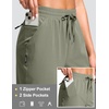 G Gradual Women’s 13″ Long Hiking Shorts with 3 Pockets | Lightweight, Quick Dry, Water Resistant, UPF 50+, Zipper Pocket, Elastic Waist, Summer, Outdoor, Travel, Walking(Sage Grey)