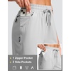 G Gradual Women’s 13″ Long Hiking Shorts with 3 Pockets | Lightweight, Quick Dry, Water Resistant, UPF 50+, Zipper Pocket, Elastic Waist, Summer, Outdoor, Travel, Walking(Bright Grey)
