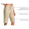 G Gradual Women’s 13″ Long Hiking Shorts with 3 Pockets | Lightweight, Quick Dry, Water Resistant, UPF 50+, Zipper Pocket, Elastic Waist, Summer, Outdoor, Travel, Walking(Light Khaki)