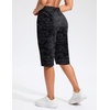 G Gradual Women’s 13″ Long Hiking Shorts with 3 Pockets | Lightweight, Quick Dry, Water Resistant, UPF 50+, Zipper Pocket, Elastic Waist, Summer, Outdoor, Travel, Walking(Grey Camo)