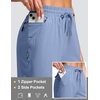 G Gradual Women’s 13″ Long Hiking Shorts with 3 Pockets | Lightweight, Quick Dry, Water Resistant, UPF 50+, Zipper Pocket, Elastic Waist, Summer, Outdoor, Travel, Walking(Slate Blue)