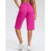 G Gradual Women’s 13″ Long Hiking Shorts with 3 Pockets | Lightweight, Quick Dry, Water Resistant, UPF 50+, Zipper Pocket, Elastic Waist, Summer, Outdoor, Travel, Walking(Rose)
