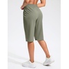 G Gradual Women’s 13″ Long Hiking Shorts with 3 Pockets | Lightweight, Quick Dry, Water Resistant, UPF 50+, Zipper Pocket, Elastic Waist, Summer, Outdoor, Travel, Walking(Sage Grey)