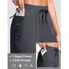 G Gradual Women’s 13″ Long Hiking Shorts with 3 Pockets | Lightweight, Quick Dry, Water Resistant, UPF 50+, Zipper Pocket, Elastic Waist, Summer, Outdoor, Travel, Walking(Dark Grey)