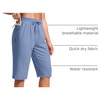 G Gradual Women’s 13″ Long Hiking Shorts with 3 Pockets | Lightweight, Quick Dry, Water Resistant, UPF 50+, Zipper Pocket, Elastic Waist, Summer, Outdoor, Travel, Walking(Slate Blue)