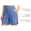 G Gradual Women’s Athletic Shorts 6″ High Waisted Casual Shorts for Women | Stretchy, Quick Dry, Breathable, Lightweight, Moisture-Wicking, Soft, Comfortable，Walking, Workout, Daily(Haze Blue)