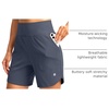 G Gradual Women’s Athletic Shorts 6″ High Waisted Casual Shorts for Women | Stretchy, Quick Dry, Breathable, Lightweight, Moisture-Wicking, Soft, Comfortable，Walking, Workout, Daily(Grey Blue)
