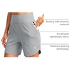 G Gradual Women’s Athletic Shorts 6″ High Waisted Casual Shorts for Women | Stretchy, Quick Dry, Breathable, Lightweight, Moisture-Wicking, Soft, Comfortable，Walking, Workout, Daily(Bright Grey)