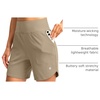 G Gradual Women’s Athletic Shorts 6″ High Waisted Casual Shorts for Women | Stretchy, Quick Dry, Breathable, Lightweight, Moisture-Wicking, Soft, Comfortable，Walking, Workout, Daily(Khaki)